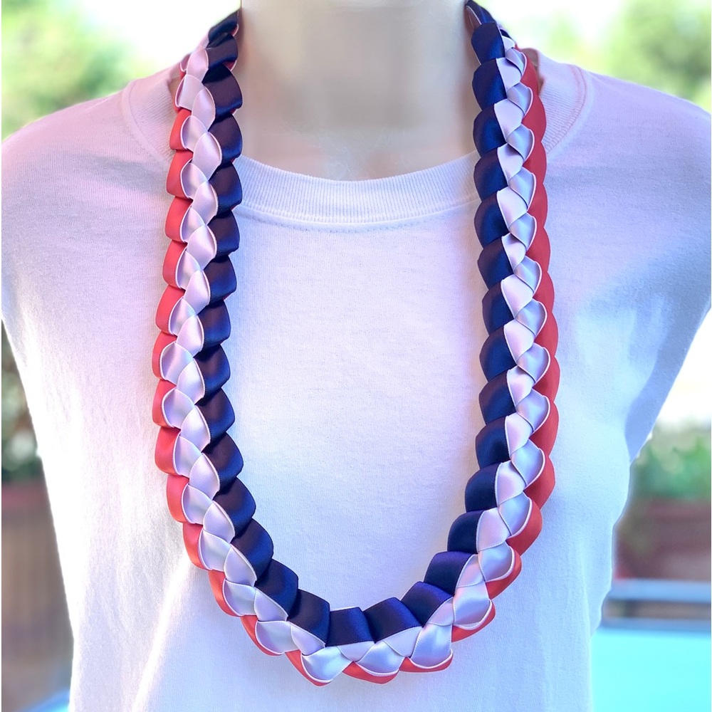 Patriotic Handmade Ribbon Lei